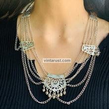 Load image into Gallery viewer, Handmade Silver Multilayers Necklace With Earrings