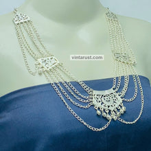 Load image into Gallery viewer, Handmade Silver Multilayers Necklace With Earrings
