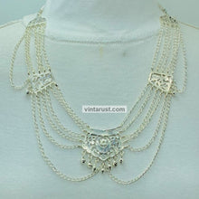 Load image into Gallery viewer, Handmade Silver Multilayers Necklace With Earrings