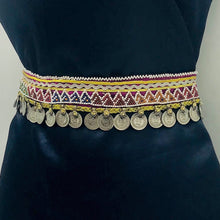 Load image into Gallery viewer, Vintage Coins Belly Belt With Beaded Work