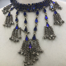Load image into Gallery viewer, Handmade Tribal Blue Mirror Choker Necklace