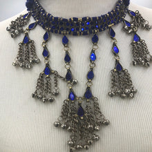 Load image into Gallery viewer, Handmade Tribal Blue Mirror Choker Necklace