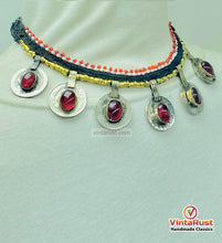 Load image into Gallery viewer, Handmade Tribal Glass Stone Coins Choker Necklace