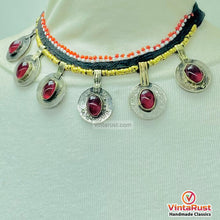 Load image into Gallery viewer, Handmade Tribal Glass Stone Coins Choker Necklace