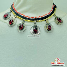Load image into Gallery viewer, Handmade Tribal Glass Stone Coins Choker Necklace