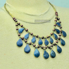 Load image into Gallery viewer, Tribal Lapis Lazuli Stone Choker Necklace