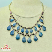 Load image into Gallery viewer, Tribal Lapis Lazuli Stone Choker Necklace
