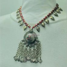 Load image into Gallery viewer, Handmade Tribal Necklace with Red and Gold Beads