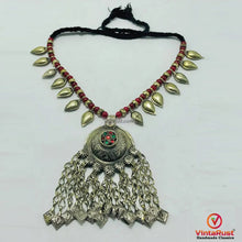 Load image into Gallery viewer, Handmade Tribal Necklace with Red and Gold Beads
