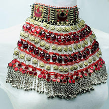 Load image into Gallery viewer, Handmade Tribal Red Stones Choker Necklace