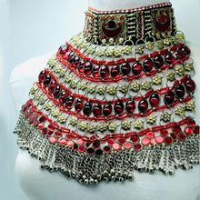 Load image into Gallery viewer, Handmade Tribal Red Stones Choker Necklace