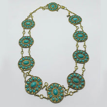 Load image into Gallery viewer, Handmade Tribal Turquoise Belly Dance Belt