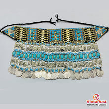 Load image into Gallery viewer, Turquoise Beaded Choker Necklace With Coins