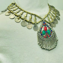 Load image into Gallery viewer, Handmade Vintage Coins Necklace Stones