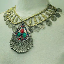 Load image into Gallery viewer, Handmade Vintage Coins Necklace Stones