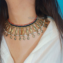 Load image into Gallery viewer, Handmade Tribal Vintage Metal Choker Necklace