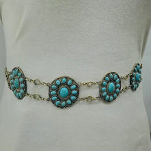 Load image into Gallery viewer, Handmade Tribal Turquoise Belly Dance Belt
