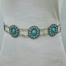 Load image into Gallery viewer, Handmade Tribal Turquoise Belly Dance Belt