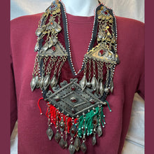 Load image into Gallery viewer, Huge Turkmen Necklace With Vintage Pieces Tassels
