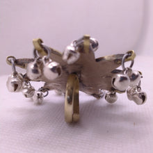 Load image into Gallery viewer, Glass Stone Ring With Dangling Silver Bells