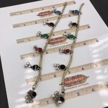 Load image into Gallery viewer, Anklets With Silver Bells, Tribal Anklet Pair