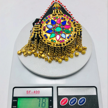 Load image into Gallery viewer, Golden Tribal Matha Patti With Glass Stones