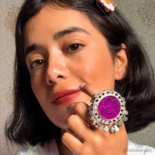 Load image into Gallery viewer, Ethnic Afghan Silver Kuchi Bells Ring, Statement Massive Ring
