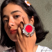 Load image into Gallery viewer, Ethnic Afghan Silver Kuchi Bells Ring, Statement Massive Ring
