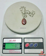 Load image into Gallery viewer, Handmade Necklace with Agate Stone Teardrop Pendant on Pearl Chain