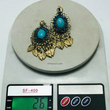 Load image into Gallery viewer, Handmade Turquoise Boho Chandelier Dangle Earrings