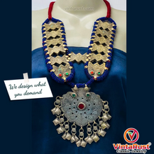 Load image into Gallery viewer, Blue Beaded Turkmen Vintage Massive Pendant Necklace