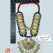 Load image into Gallery viewer, Blue Beaded Turkmen Vintage Massive Pendant Necklace