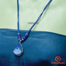 Load image into Gallery viewer, Lapis Lazuli Tear Drop Shape Pendant Necklace