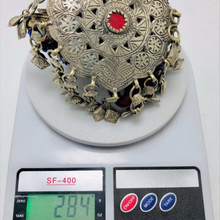 Load image into Gallery viewer, Blue Beaded Turkmen Vintage Massive Pendant Necklace