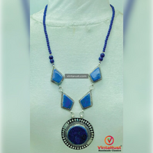 Load image into Gallery viewer, Long Chain Lapis Lazuli Pendant Necklace