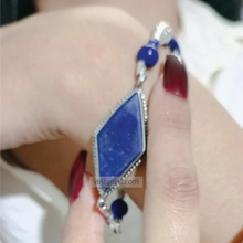 Load image into Gallery viewer, Handcrafted Lapis Bracelet, Bohemian Silver Kuchi Bracelet