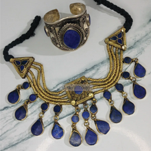 Load image into Gallery viewer, Black Friday Vintage Style Boho Stone Choker Necklace and Cuff