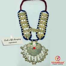 Load image into Gallery viewer, Blue Beaded Turkmen Vintage Massive Pendant Necklace