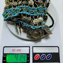 Load image into Gallery viewer, Turquoise Glass Stones Choker Necklace