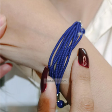 Load image into Gallery viewer, Handcrafted Lapis Bracelet, Bohemian Silver Kuchi Bracelet