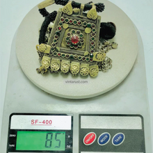 Load image into Gallery viewer, Nomadic Afghan Big Pendant Necklace With Beaded Chain
