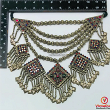 Load image into Gallery viewer, Vintage Kashmiri Beaded Necklace With Pendants