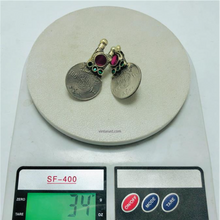Load image into Gallery viewer, Vintage Coins Style with Glass Stones Earrings