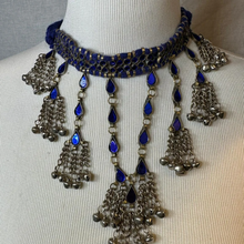 Load image into Gallery viewer, Handmade Tribal Blue Mirror Choker Necklace