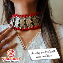 Load image into Gallery viewer, Vintage Afghan Kuchi Choker Necklace