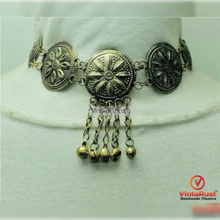 Load image into Gallery viewer, Handmade Boho Kuchi ChokerNecklace with Bells