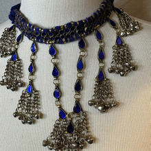 Load image into Gallery viewer, Handmade Tribal Blue Mirror Choker Necklace