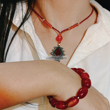 Load image into Gallery viewer, Black Friday Beaded Chain Pendant Necklace with Cuff Bracelet