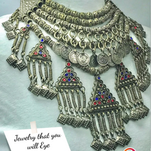 Load image into Gallery viewer, Multi Layers Beaded Choker Necklace With Dangling Pendants