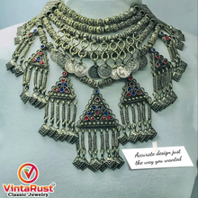 Load image into Gallery viewer, Multi Layers Beaded Choker Necklace With Dangling Pendants